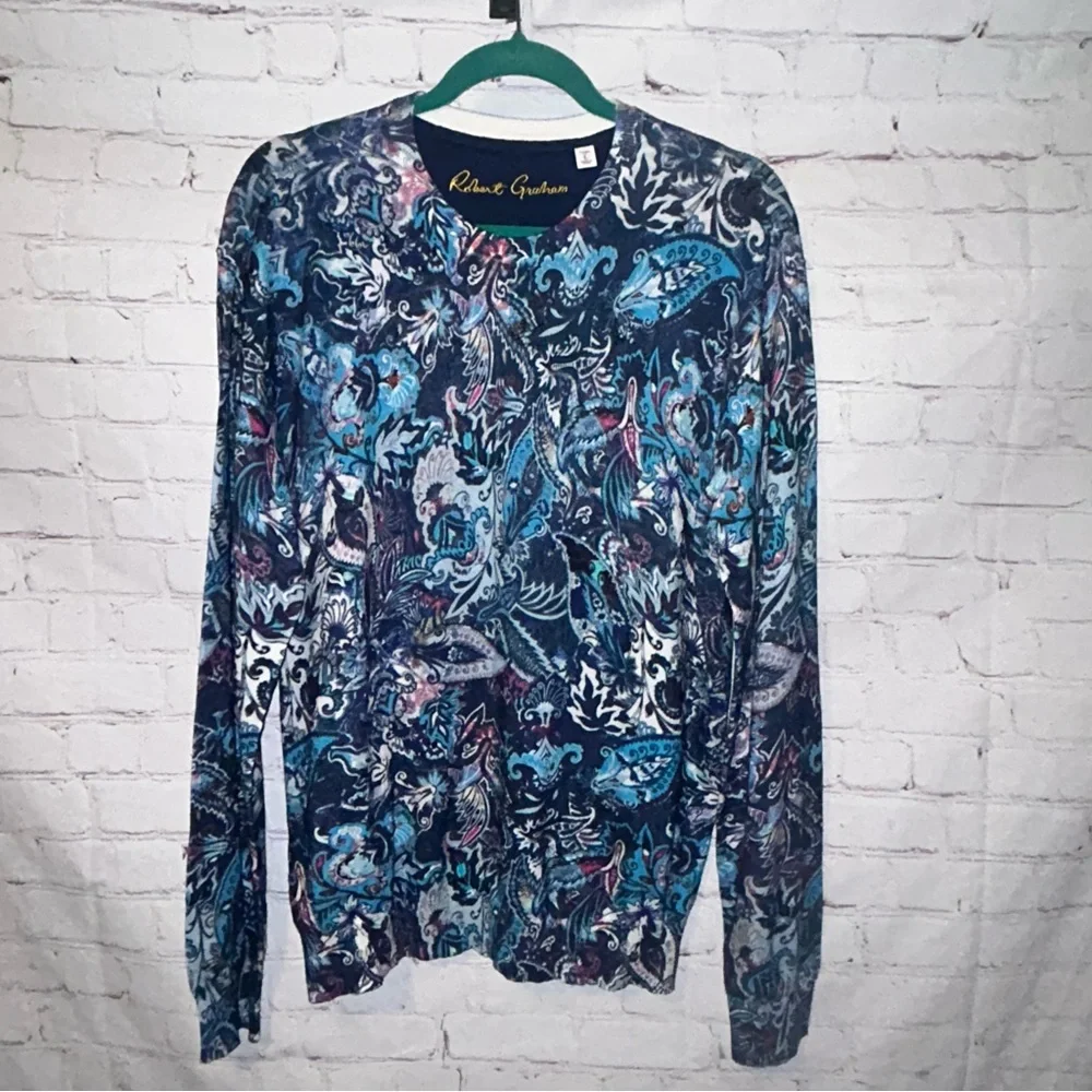 Robert Graham‎ linen blend sweater men’s size L